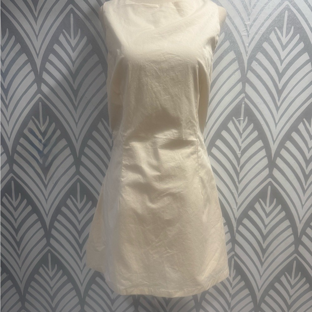 Princess Polly Cream Yumiko Apron Front Romper Dress US 10 Cream Cotton Mini